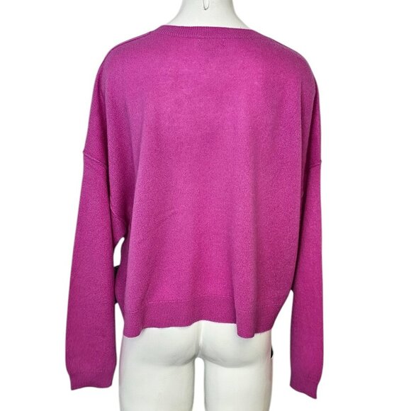 Anthropologie Pilcro The Alani 100% Cashmere Sweater, Cropped Crew-Neck, Pink,1X - Picture 2 of 9